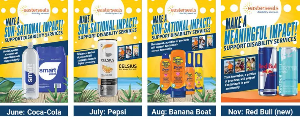 Coca Cola, Pepsi, Banana Boat, and Red Bull participated in a portion of proceeds donation campaign throughout select CVS stores in Southern California Coca Cola, Pepsi, Banana Boat, and Red Bull participated in a portion of proceeds donation campaign throughout select CVS stores in Southern California